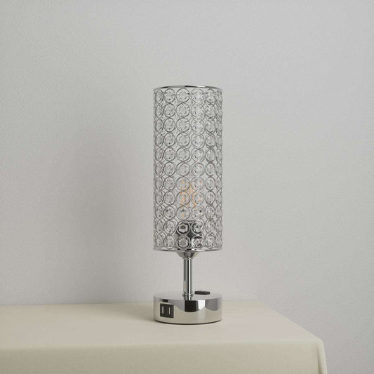 T27 Modern Crystal Table Lamp with Touch Control, USB Charging, Luxury Home Decor Lamp - VividAuras